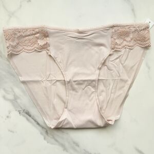 NWT SOMA VANISHING EDGE MICROFIBER WITH LACE BIKINI PANTY IN SEPIA ROSE S/M/L/XL